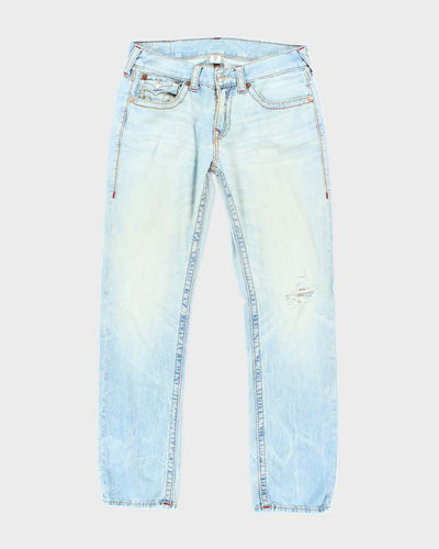 Vintage Y2K True Religion Light Wash Pre-Distressed Denim - W32 L30