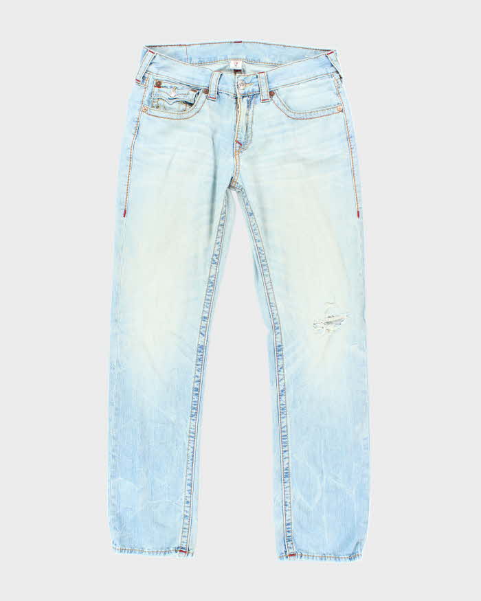 Vintage Y2K True Religion Light Wash Pre-Distressed Denim - W32 L30