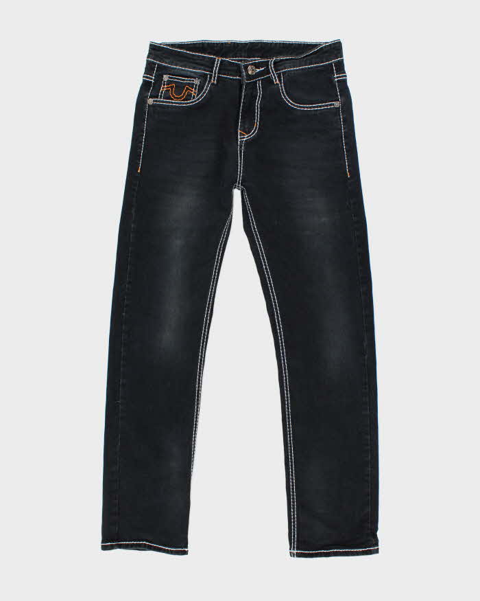 Vintage Y2K True Religion Black Wash Straight Leg Jeans - W30 L29