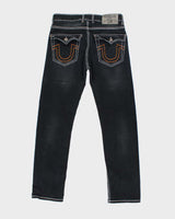 Vintage Y2K True Religion Black Wash Straight Leg Jeans - W30 L29