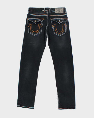 Vintage Y2K True Religion Black Wash Straight Leg Jeans - W30 L29