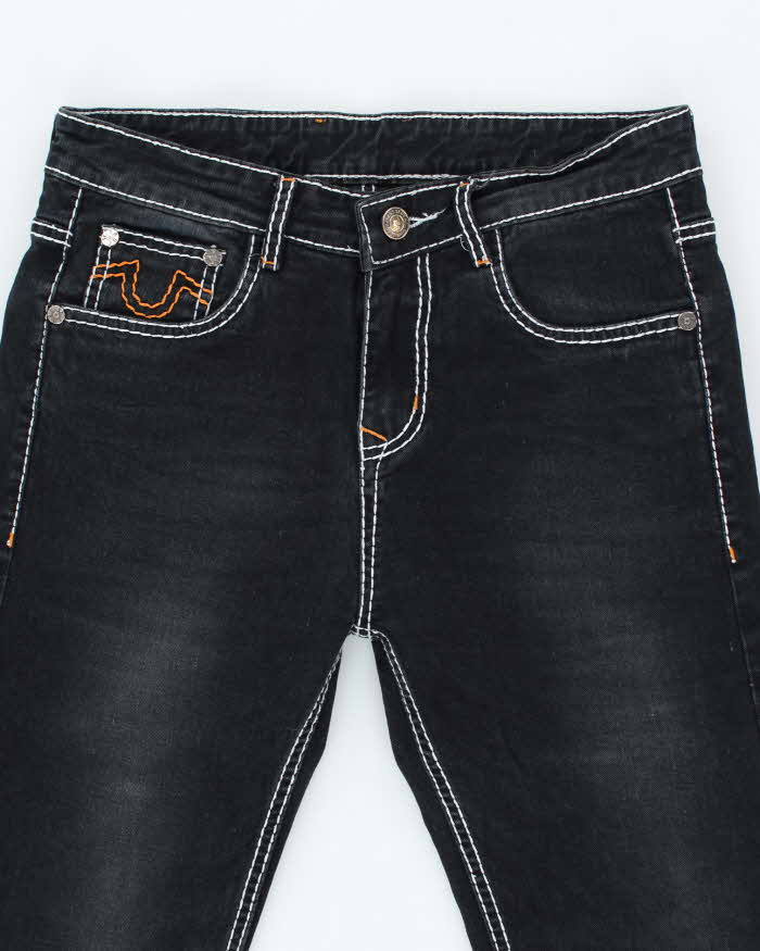Vintage Y2K True Religion Black Wash Straight Leg Jeans - W30 L29