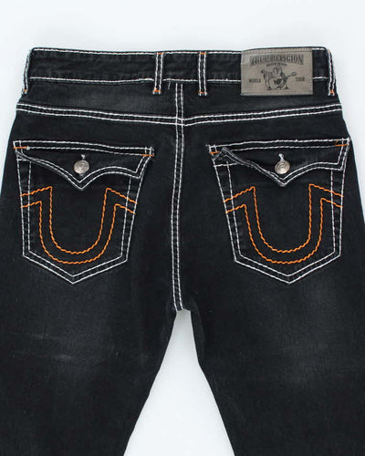 Vintage Y2K True Religion Black Wash Straight Leg Jeans - W30 L29