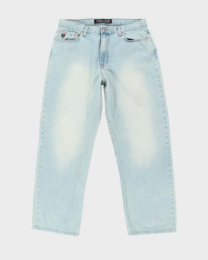 Vintage Y2K Guess Wide Leg Light Wash Jeans - W32 L29