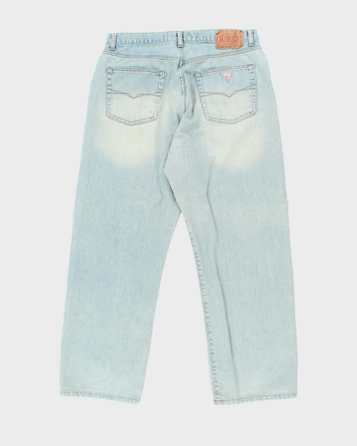Vintage Y2K Guess Wide Leg Light Wash Jeans - W32 L29