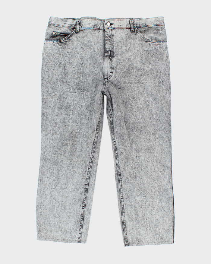 Vintage Lee Grey Acid Wash Relaxed Fit Jeans - W38 L26