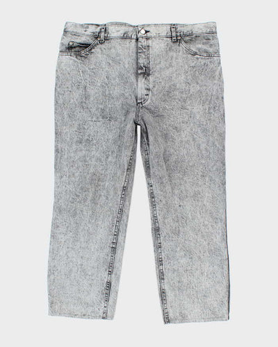 Vintage Lee Grey Acid Wash Relaxed Fit Jeans - W38 L26