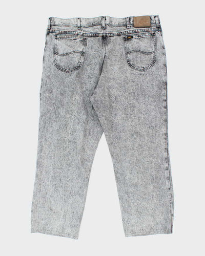 Vintage Lee Grey Acid Wash Relaxed Fit Jeans - W38 L26