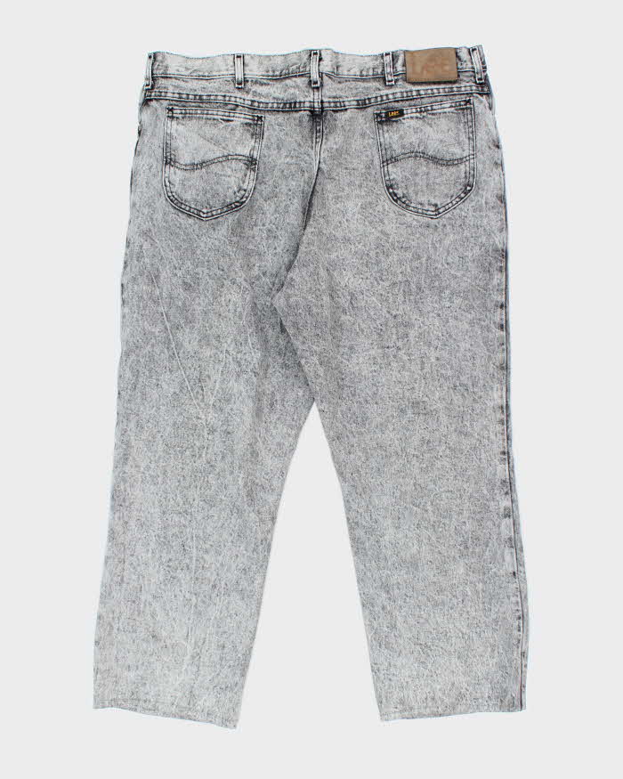 Vintage Lee Grey Acid Wash Relaxed Fit Jeans - W38 L26