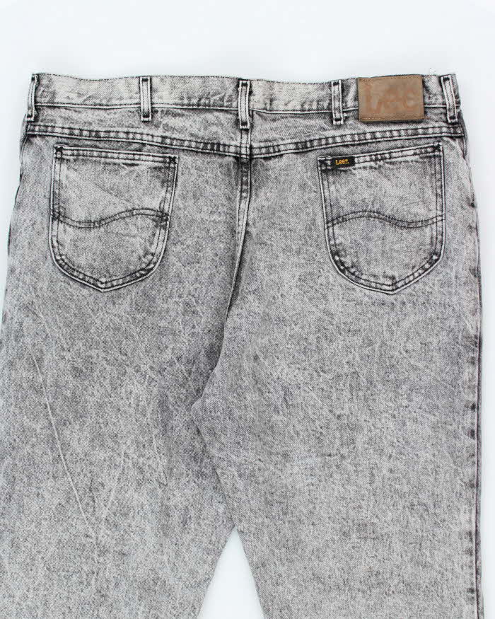 Vintage Lee Grey Acid Wash Relaxed Fit Jeans - W38 L26