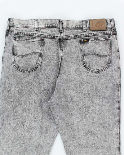 Vintage Lee Grey Acid Wash Relaxed Fit Jeans - W38 L26