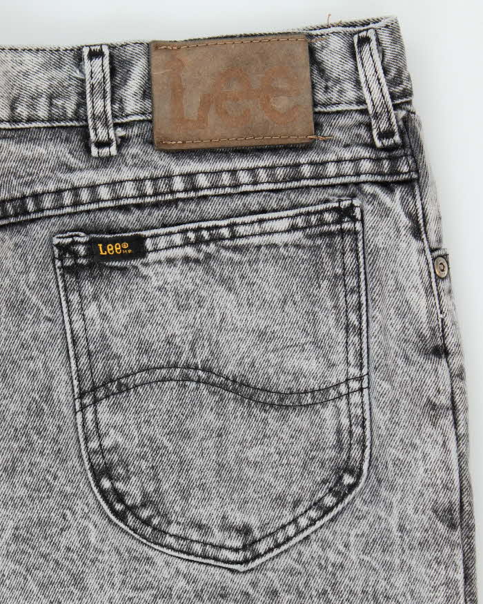 Vintage Lee Grey Acid Wash Relaxed Fit Jeans - W38 L26