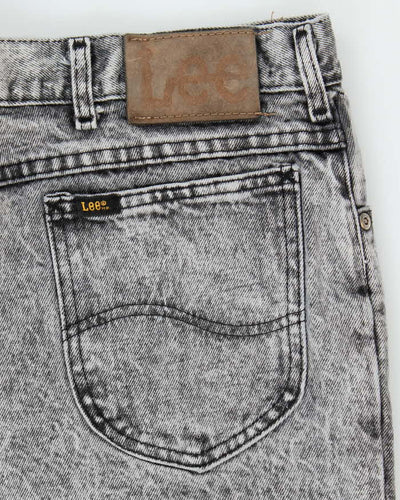 Vintage Lee Grey Acid Wash Relaxed Fit Jeans - W38 L26