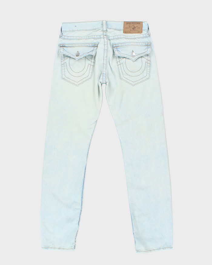 Vintage Y2K True Religion Light Wash Distressed Straight Fit Jeans - W32 L32