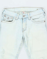 Vintage Y2K True Religion Light Wash Distressed Straight Fit Jeans - W32 L32