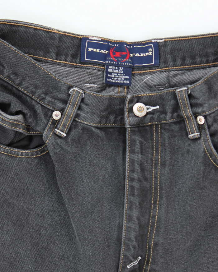 Vintage 2000's Phat Farm Wide Leg Grey Wash Jeans - W32 L31