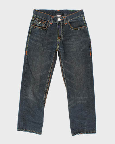 Vintage 2000's True Religion Dark Wash Orange Stitch Jeans - W32 L28