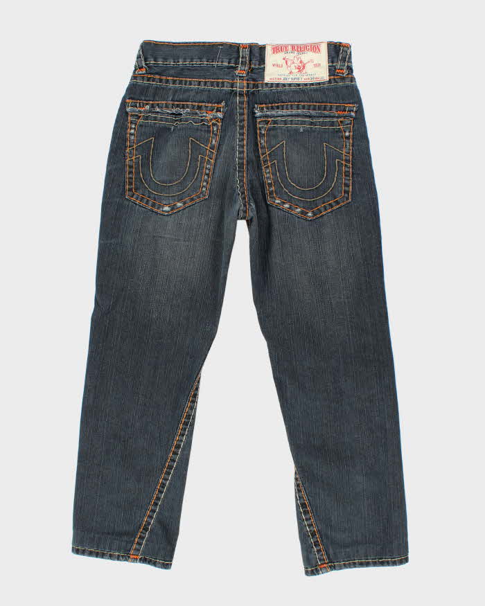 Vintage 2000's True Religion Dark Wash Orange Stitch Jeans - W32 L28