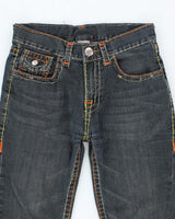 Vintage 2000's True Religion Dark Wash Orange Stitch Jeans - W32 L28