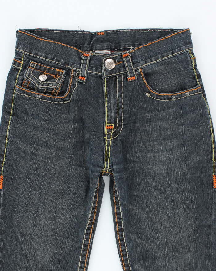 Vintage 2000's True Religion Dark Wash Orange Stitch Jeans - W32 L28