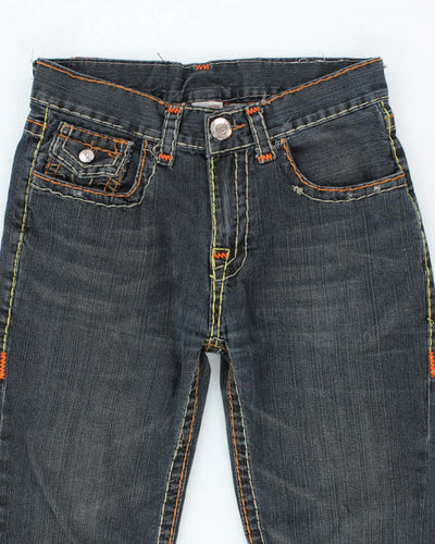 Vintage 2000's True Religion Dark Wash Orange Stitch Jeans - W32 L28