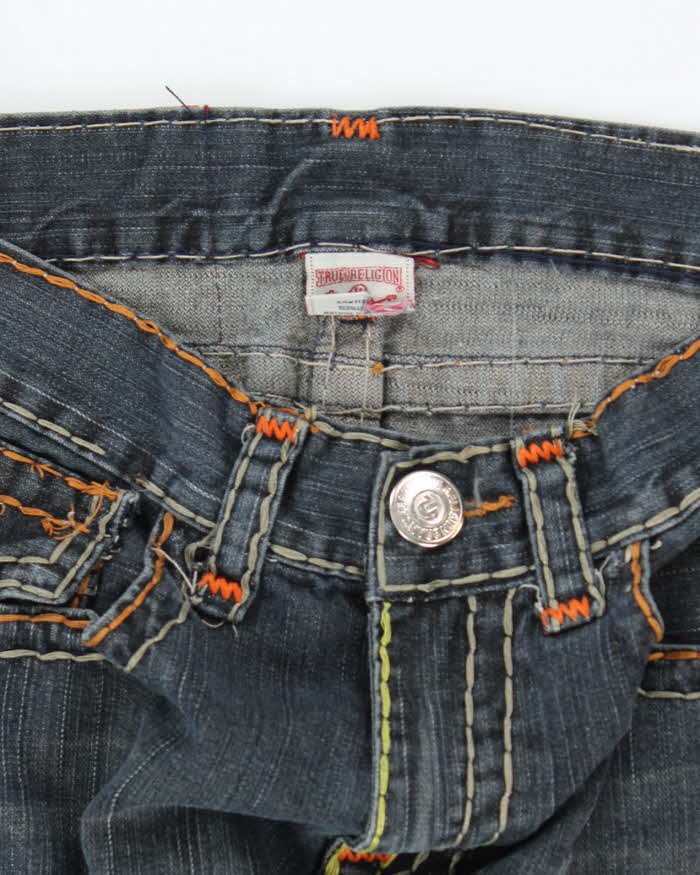 Vintage 2000's True Religion Dark Wash Orange Stitch Jeans - W32 L28