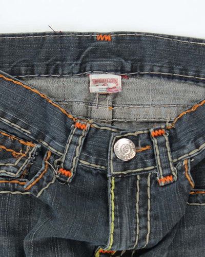 Vintage 2000's True Religion Dark Wash Orange Stitch Jeans - W32 L28