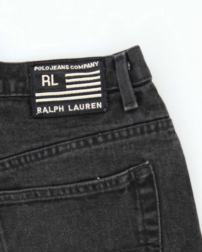 Vintage 2000's Ralph Lauren Wide Leg Dark Black Wash Jeans - W32 L29