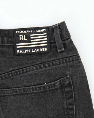 Vintage 2000's Ralph Lauren Wide Leg Dark Black Wash Jeans - W32 L29