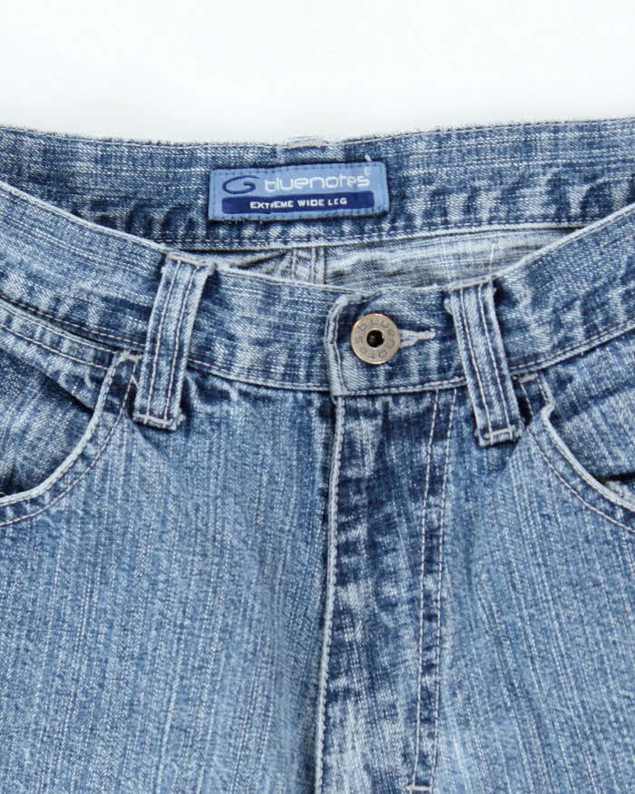 Vintage Y2K Blue Notes Light Wash Wide Leg Jeans - W29 L30
