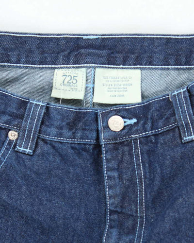 Vintage Y2K 725 Original Wide Leg Dark Wash Panelled Jeans - W30 L30