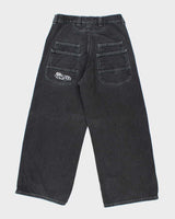 Vintage Lee Wide Leg Black Dark Wash Jeans - W28 L25