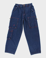 Vintage 2000's Mecca Sport Wide Leg Dark Wash Cargo Jeans - W32 L30
