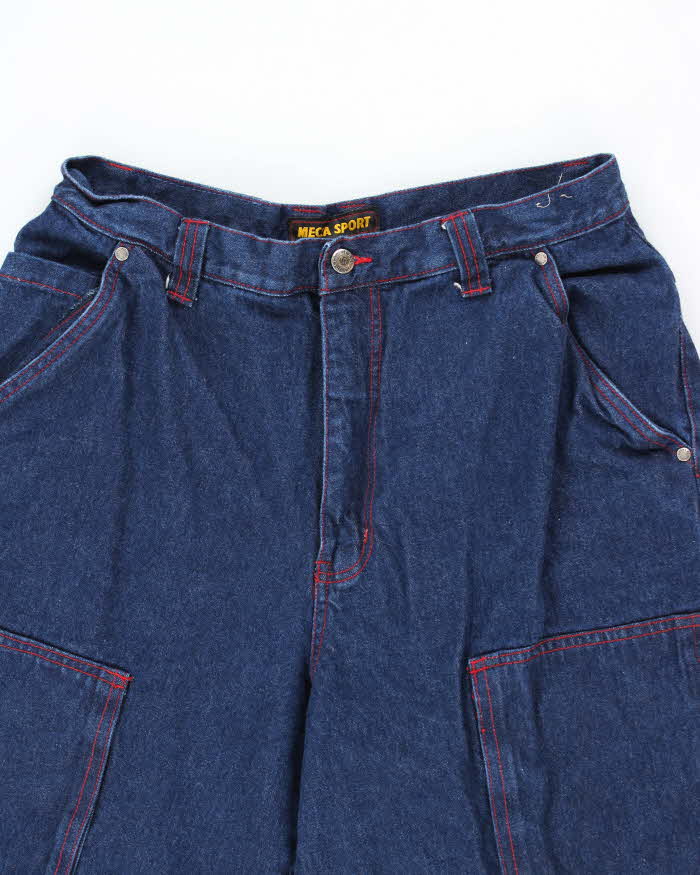 Vintage 2000's Mecca Sport Wide Leg Dark Wash Cargo Jeans - W32 L30