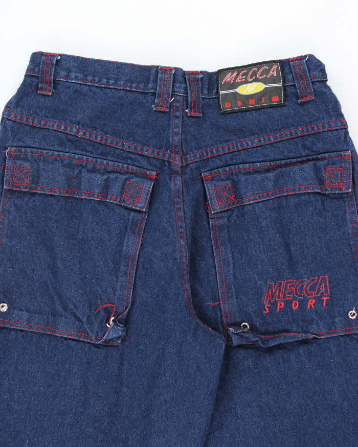 Vintage 2000's Mecca Sport Wide Leg Dark Wash Cargo Jeans - W32 L30