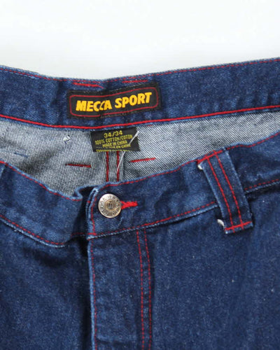 Vintage 2000's Mecca Sport Wide Leg Dark Wash Cargo Jeans - W32 L30