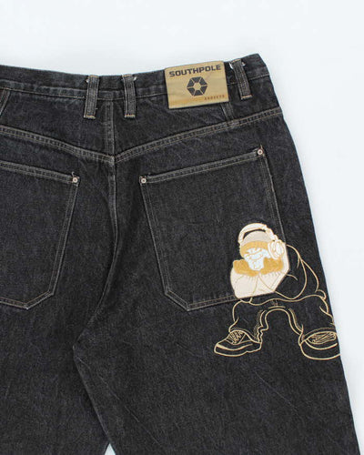 Vintage 2000's Southpole Embroidered Wide Leg Jeans - W36 L31