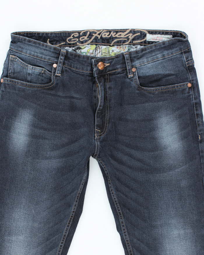 Vintage Y2k 00s Ed Hardy Embroidered Jeans - W36 L28