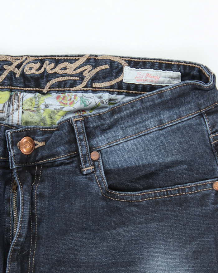 Vintage Y2k 00s Ed Hardy Embroidered Jeans - W36 L28