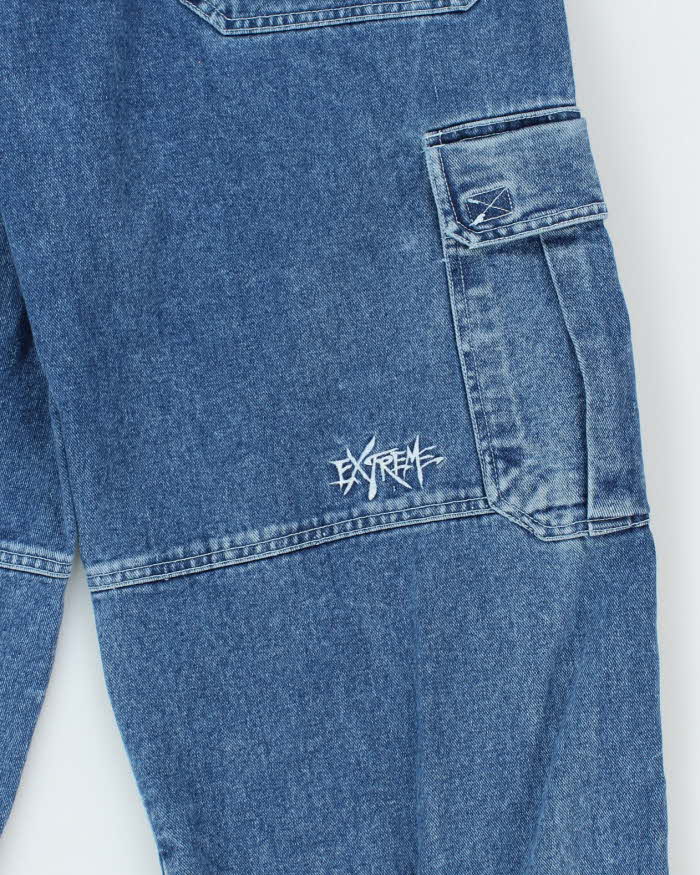 Vintage Y2K Xtreme Ultra Wide Leg Cargo Jeans - W28 L30