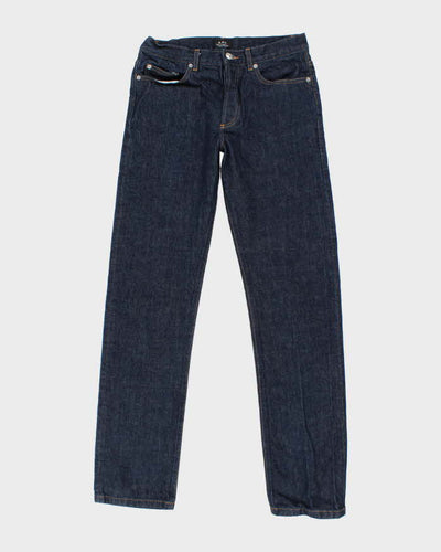 Vintage APC Dark Wash Selvedge Straight Leg Raw Denim Jeans - W30 L32