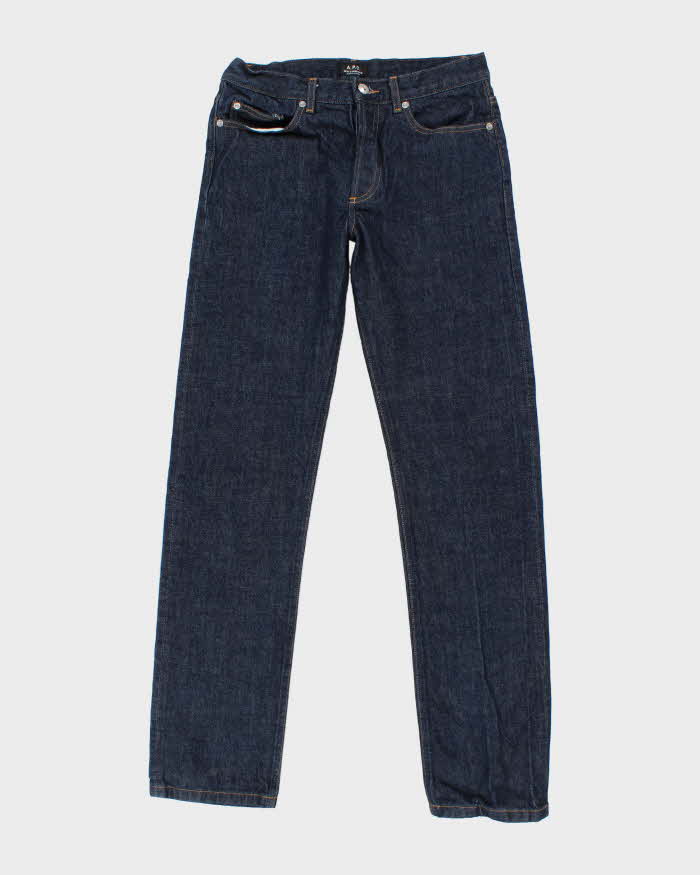 Vintage APC Dark Wash Selvedge Straight Leg Raw Denim Jeans - W30 L32