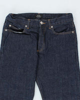 Vintage APC Dark Wash Selvedge Straight Leg Raw Denim Jeans - W30 L32