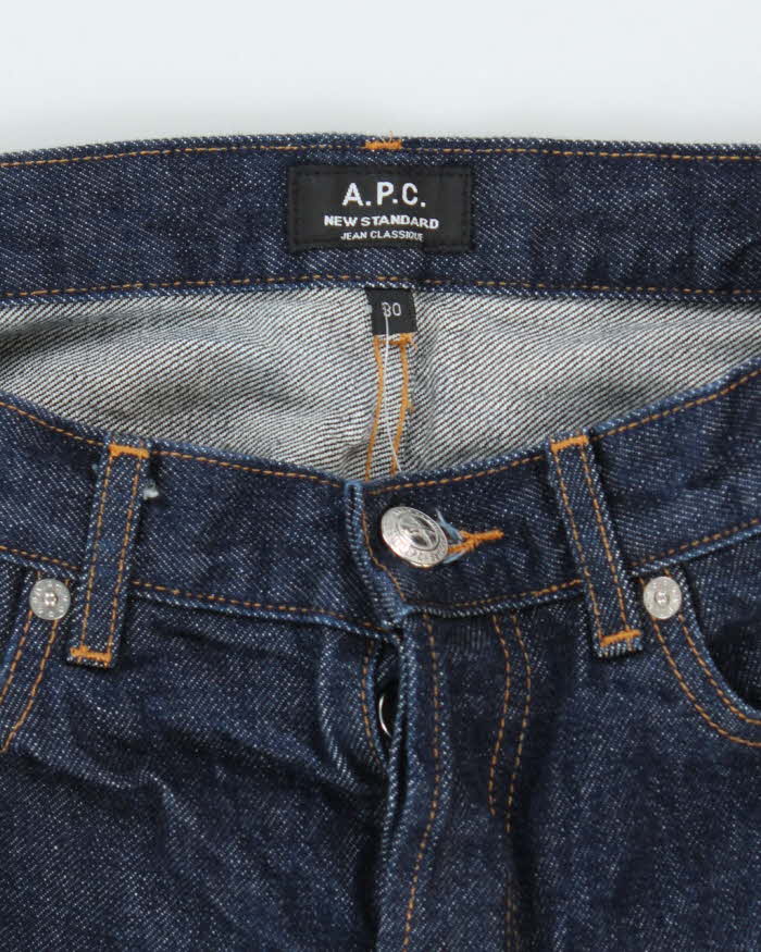 Vintage APC Dark Wash Selvedge Straight Leg Raw Denim Jeans - W30 L32