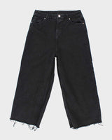 Vintage Y2K Neon Ultra Wide Leg Black Wash Denim Jeans - W30 L25