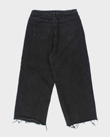Vintage Y2K Neon Ultra Wide Leg Black Wash Denim Jeans - W30 L25