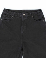 Vintage Y2K Neon Ultra Wide Leg Black Wash Denim Jeans - W30 L25