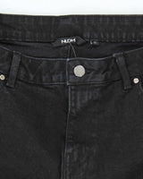 Vintage Y2K Neon Ultra Wide Leg Black Wash Denim Jeans - W30 L25