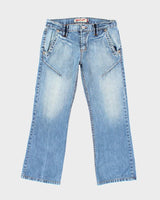 Vintage Y2K Go Up Medium Wash Flared Jeans - W34 L29
