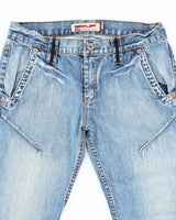 Vintage Y2K Go Up Medium Wash Flared Jeans - W34 L29